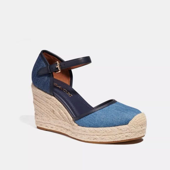 Coach Women's Denim Blue Raine Espadrille - Picture 1 of 4